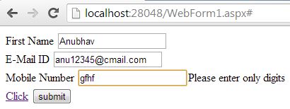 jQuery Validation on Click of Anchor